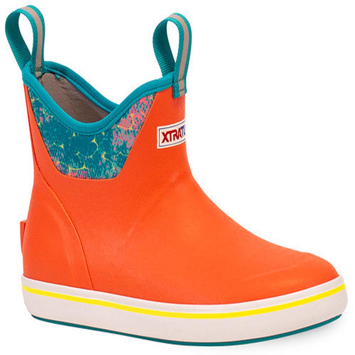 Xtratuf Women's Salmon Sisters Ankle Deck Boot 6" Coral Coho Size 11 XWAB-4CH